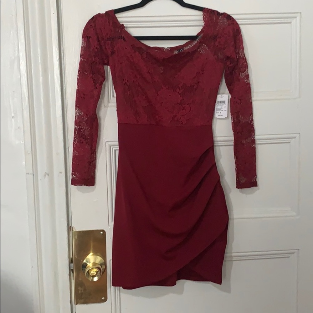 Red lacy dress